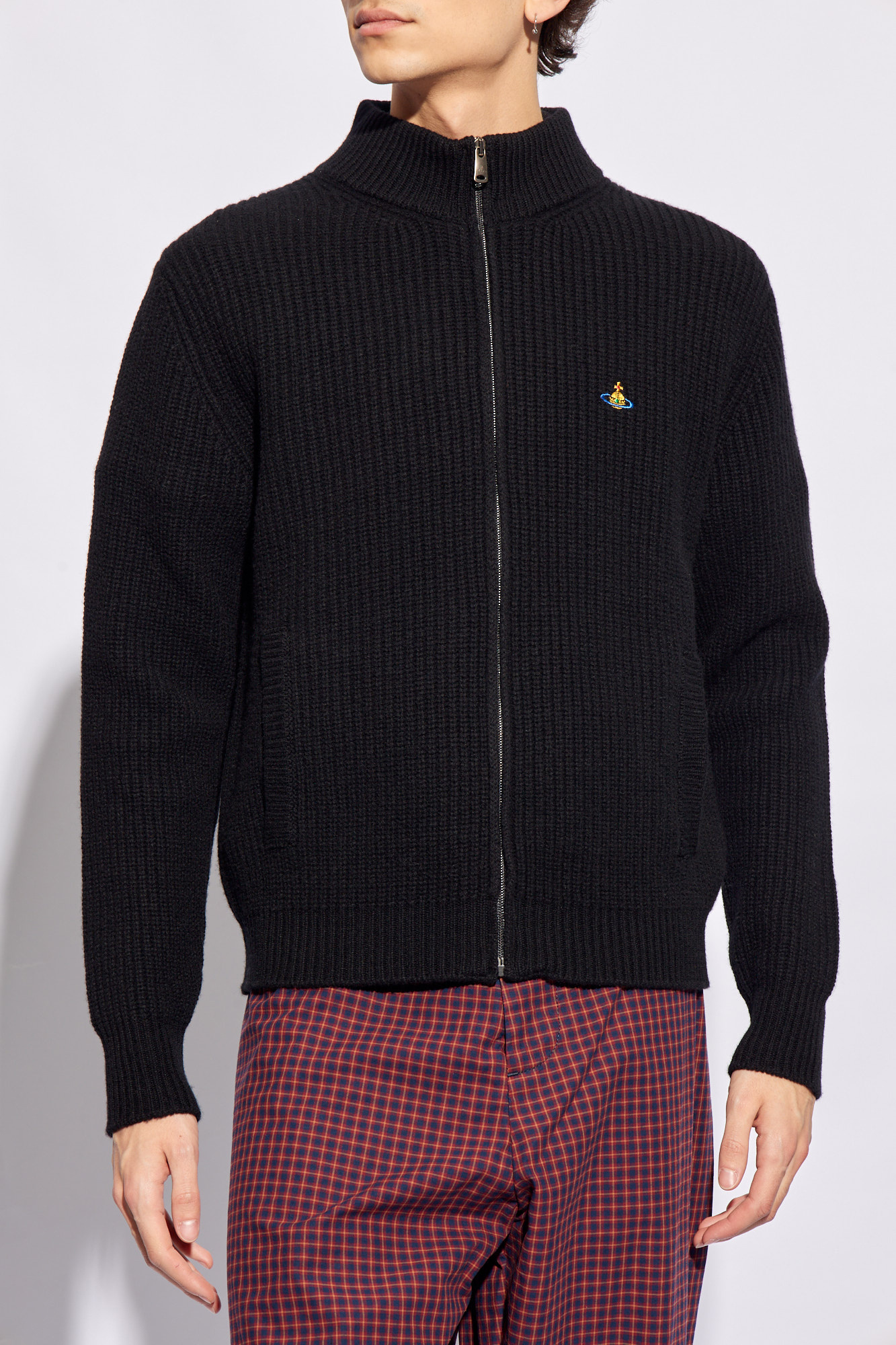Black 'Fisherman' ribbed cardigan Vivienne Westwood